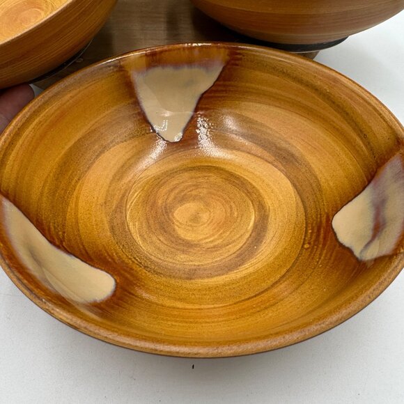 Vintage Sango Splash 4951 China Set of 4 Large Cereal / Pasta Bowls and a Servin - Picture 7 of 13